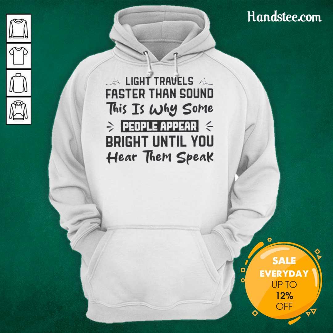 Funny hoodie design featuring 'Faster Than Sound' slogan, perfect for those who appreciate clever humor and wit.