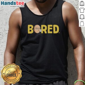 Funny One Punch Man Saitama meme in a tank top, expressing boredom with a humorous twist on the superhero theme.