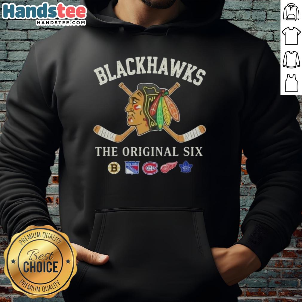 Good Chicago Blackhawks The Original Six combined hoodie featuring team colors and logo, perfect for fans and collectors.