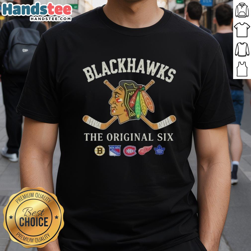 Good Chicago Blackhawks The Original Six Combined T-Shirt featuring team logo and vibrant design for hockey fans.
