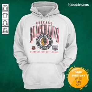 Vintage Chicago Blackhawks hoodie featuring a classic crease design, perfect for fans of the NHL team.
