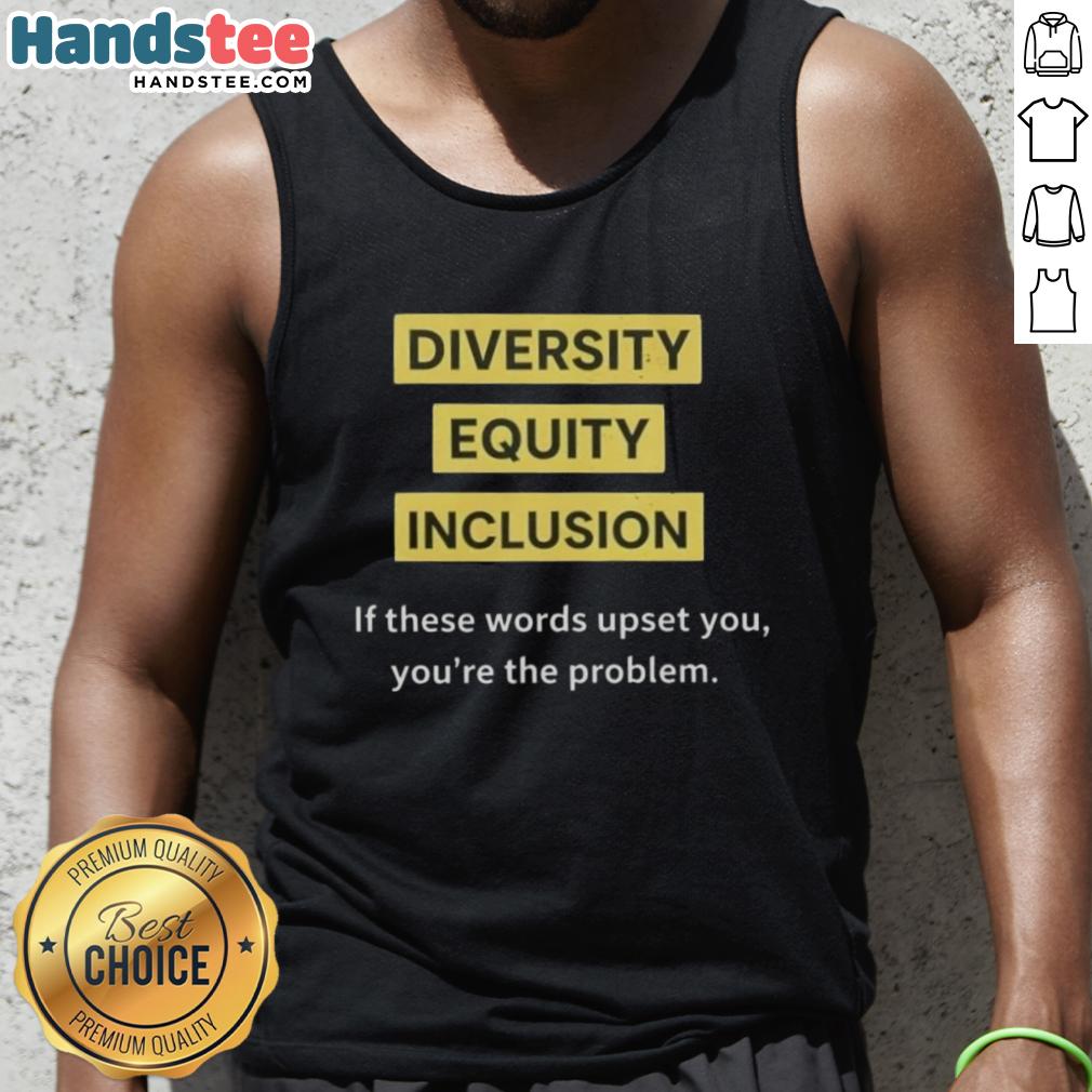 Good Diversity Equity Inclusion DEI tank top featuring bold text, perfect for promoting awareness and social justice.