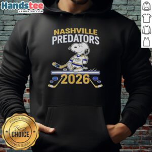 Alt Text: Good Nashville Predators Hockey Snoopy Peanuts 2026 Hoodie featuring a stylish design for fans and collectors.
