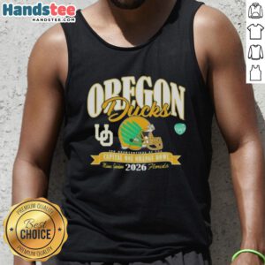Good Oregon Ducks College Football Playoff 2026 Orange Bowl tank top featuring team colors and logo, perfect for fans.
