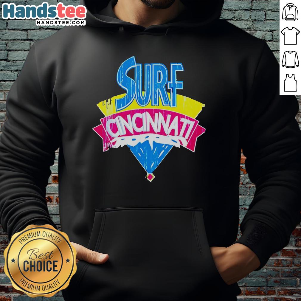 Good Surf Cincinnati Hoodie in vibrant colors, showcasing stylish design perfect for surf enthusiasts and casual wear.
