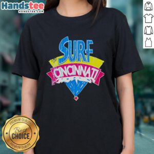 Good Surf Cincinnati Ladies Tee in vibrant colors, showcasing a stylish design perfect for summer wear.
