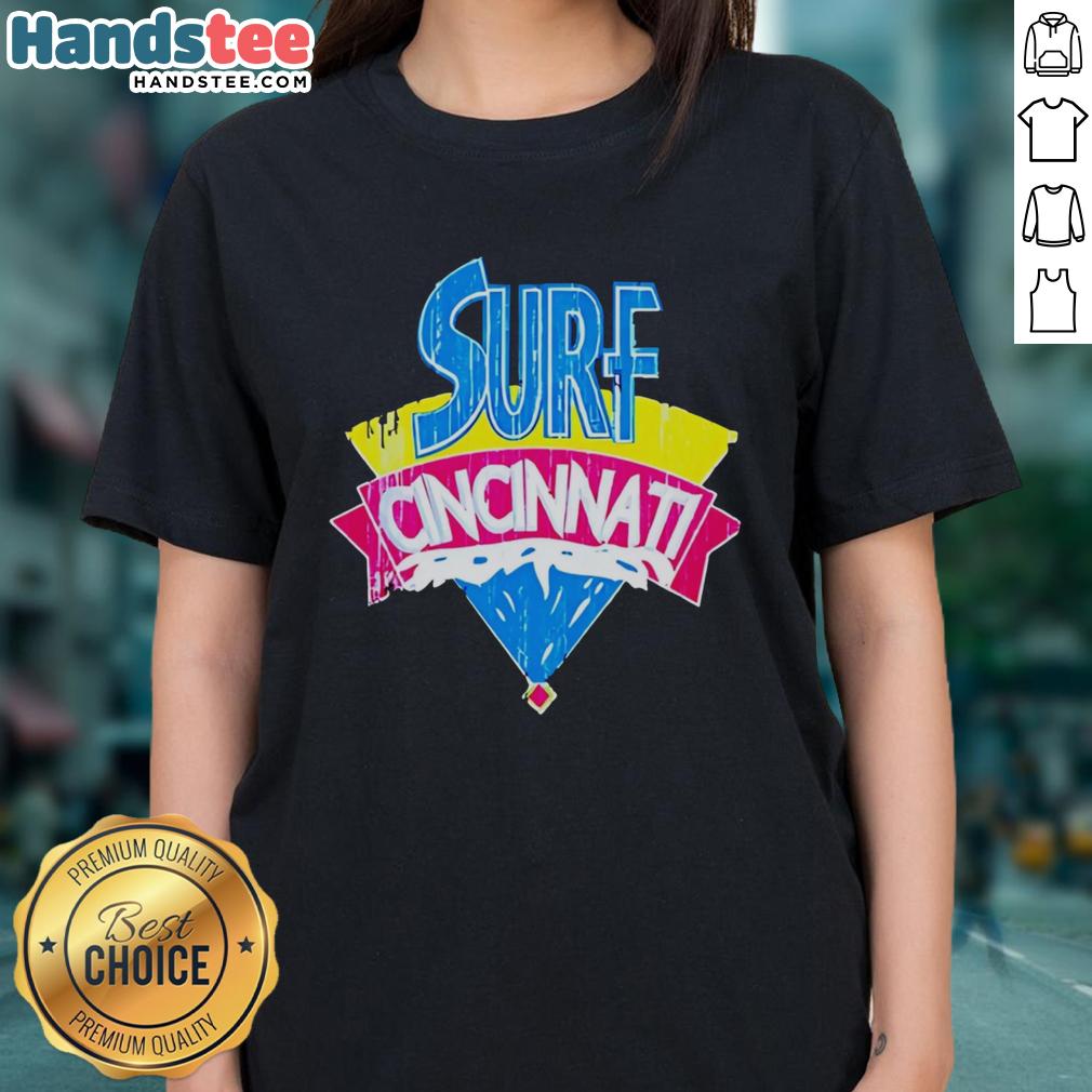 Good Surf Cincinnati Ladies Tee in vibrant colors, showcasing a stylish design perfect for summer wear.