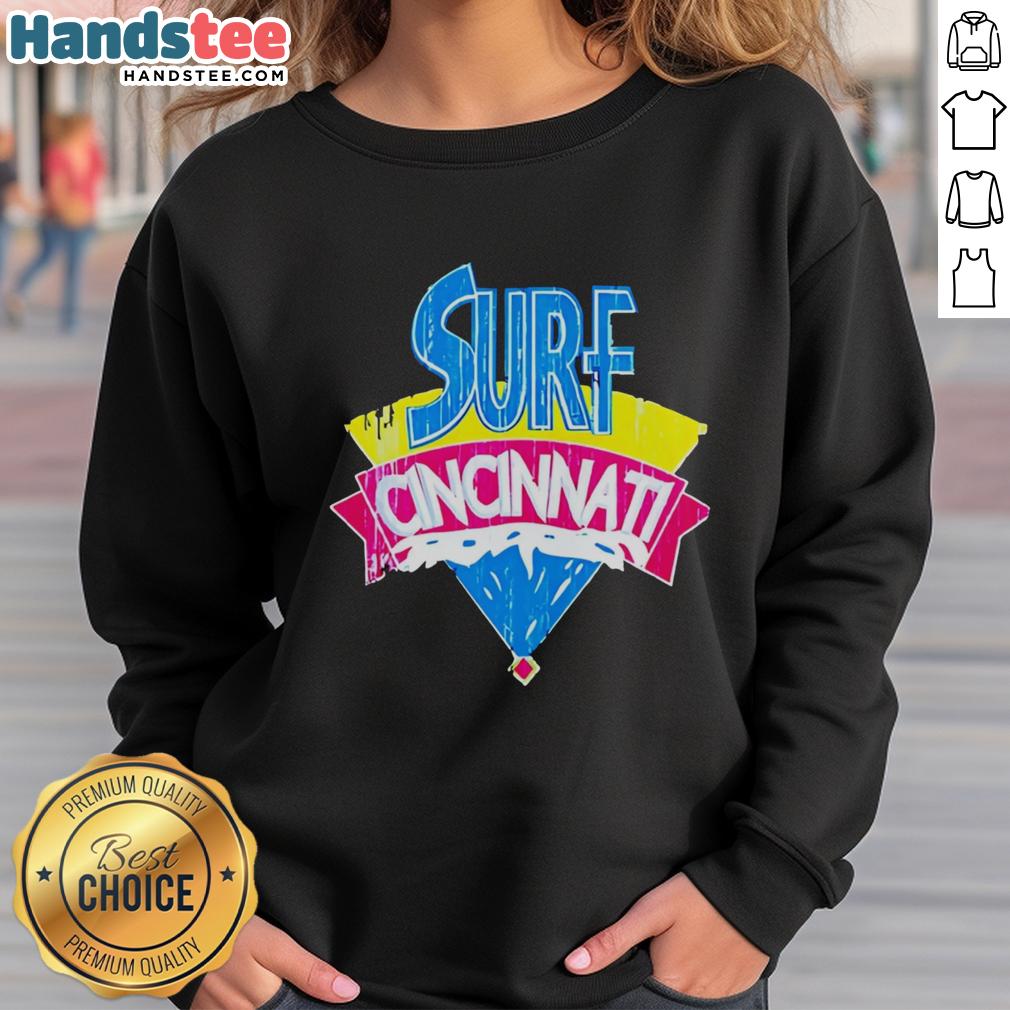 Cincinnati sweatshirt featuring 'Good Surf' design, perfect for casual wear and surf enthusiasts in Cincinnati.