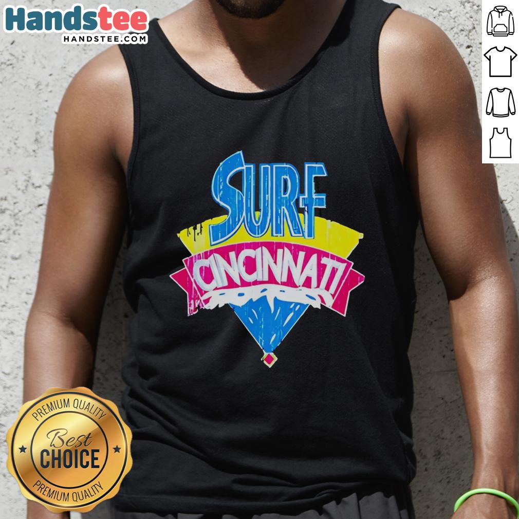 Good Surf Cincinnati tank top featuring a vibrant design, perfect for summer beach outings and casual wear.