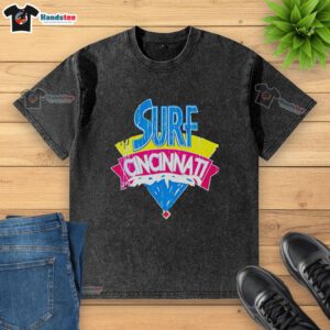 Good Surf Cincinnati washed t-shirt in soft fabric, perfect for casual wear and showcasing your love for surfing.