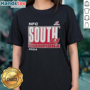 2024 Ladies Tee showcasing the Good Tampa Bay Buccaneers NFC South Champions design, perfect for fans and sportswear lovers.