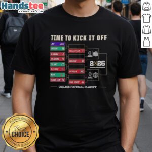 Good Time To Kick It Of College Football Playoff 2025 26 T-Shirt featuring vibrant graphics and team spirit design.