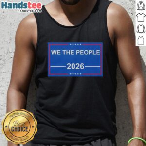 Alt Text: Patriotic USA tank top featuring the 'Good We The People 2026' flag design, perfect for summer celebrations.