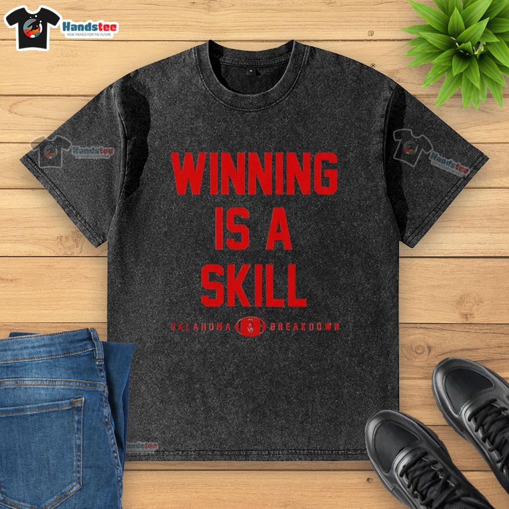Good Winning Is A Skill Oklahoma Breakdown washed t-shirt showcasing a stylish design for casual wear enthusiasts.