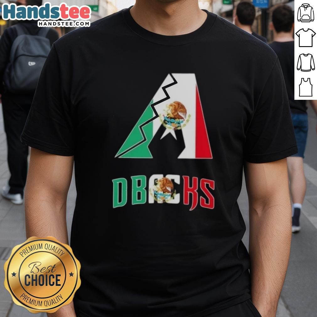 Happy Arizona Diamondbacks baseball t-shirt featuring a vibrant Mexican flag design, perfect for fans and celebrations.