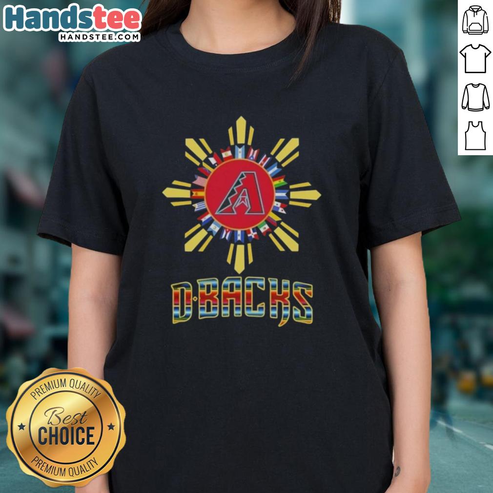Happy Arizona Diamondbacks X Hispanic ladies tee featuring vibrant colors and a stylish design for baseball fans.