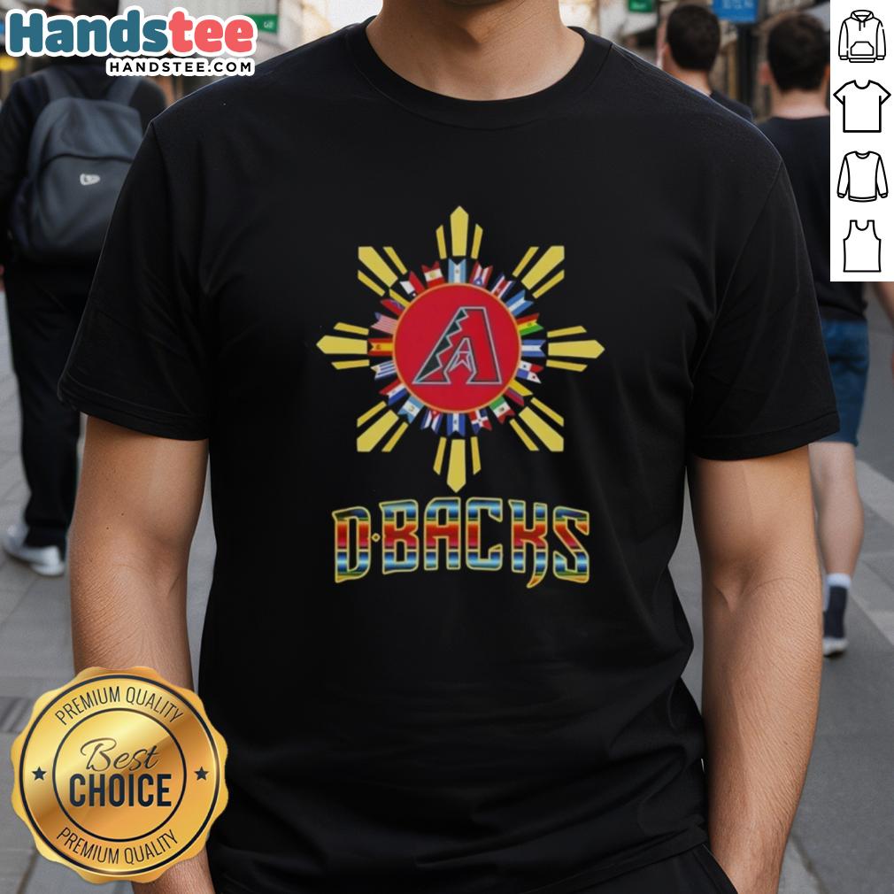 Happy Arizona Diamondbacks X Hispanic T-Shirt showcasing vibrant design celebrating diversity in baseball fandom.