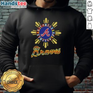 Happy Atlanta Braves X Hispanic hoodie featuring vibrant colors and a stylish design, perfect for fans celebrating culture.