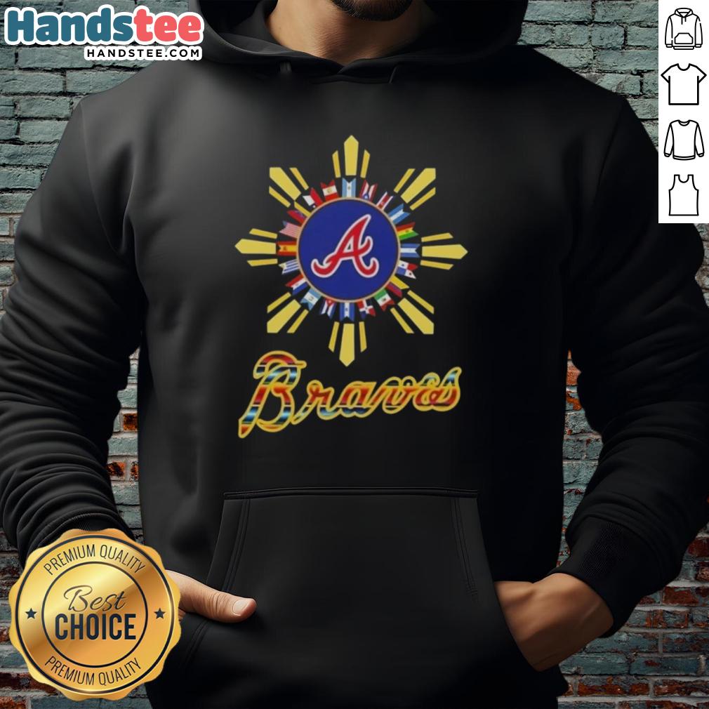 Happy Atlanta Braves X Hispanic hoodie featuring vibrant colors and a stylish design, perfect for fans celebrating culture.