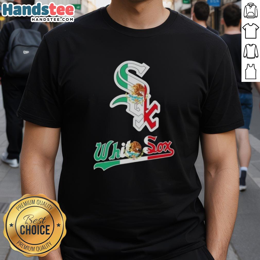 Happy Chicago White Sox baseball t-shirt featuring the Mexican flag design, perfect for fans celebrating both cultures.