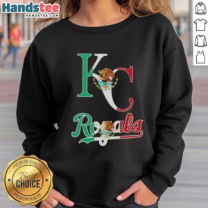 Happy Kansas City Royals baseball sweatshirt featuring a vibrant Mexican flag design, perfect for fans and celebrations.