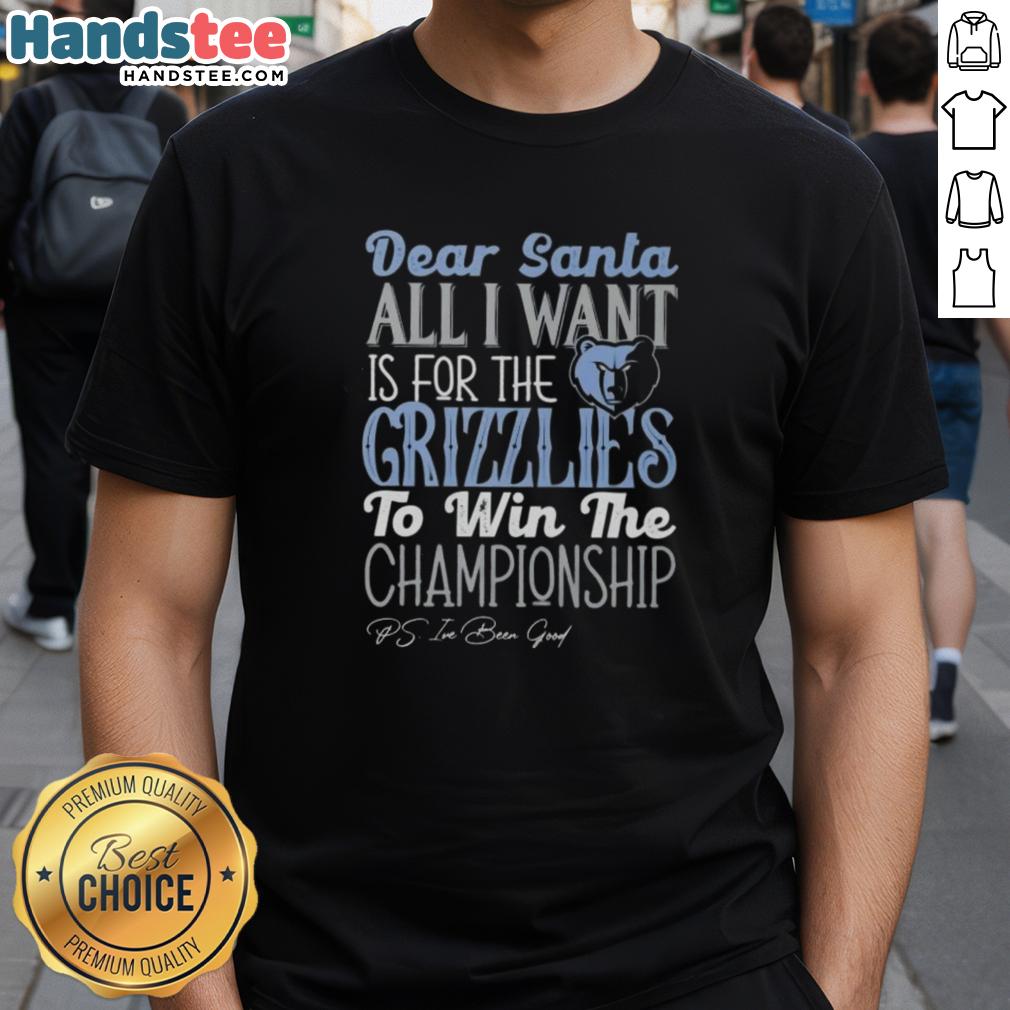 Hot Dear Santa T-shirt featuring Memphis Grizzlies championship wish design, perfect for fans celebrating the season.