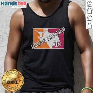 Hot House Divided tank top featuring Texas Longhorns vs Texas A&M Aggies design, perfect for game day attire.