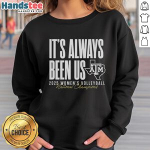 Alt Text: Texas A&M Aggies 2025 Women's Volleyball National Champions sweatshirt, celebrating the team's victory and spirit.