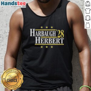 Hot Jim Harbaugh vs Justin Herbert tank top featuring Los Angeles Chargers design for fans of football apparel.