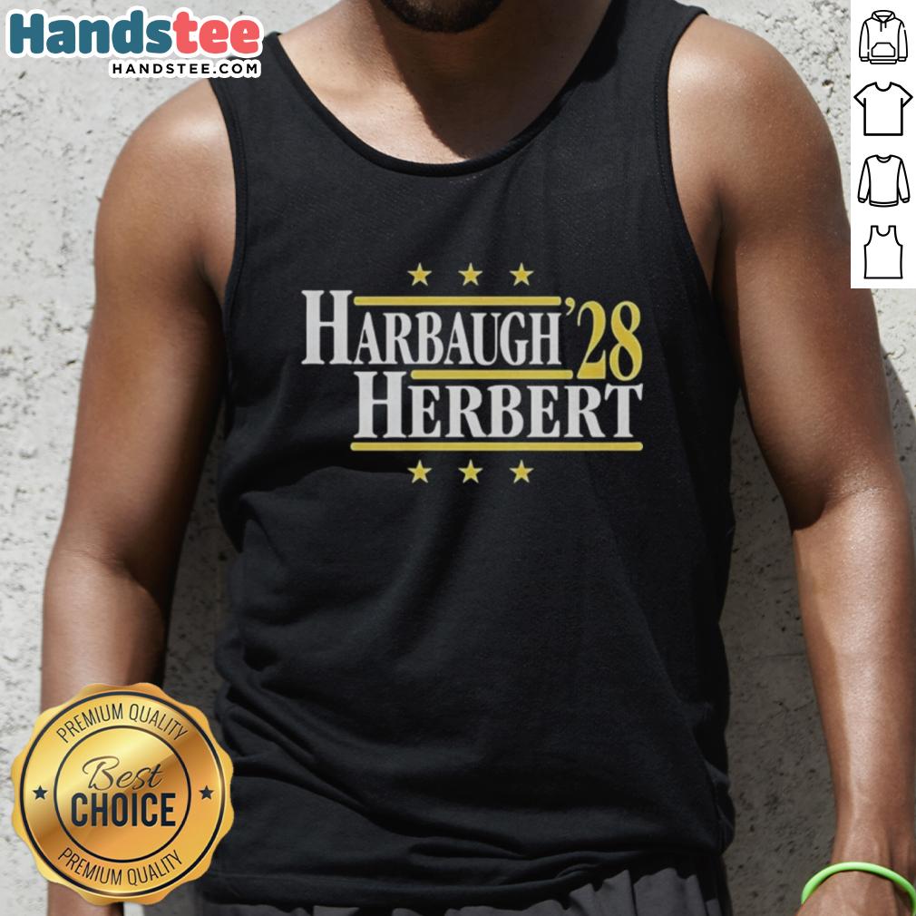 Hot Jim Harbaugh vs Justin Herbert tank top featuring Los Angeles Chargers design for fans of football apparel.