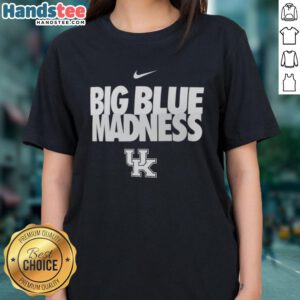 Hot Kentucky Wildcats Basketball Big Blue Madness Nike Logo Ladies Tee, perfect for fans supporting their team in style.