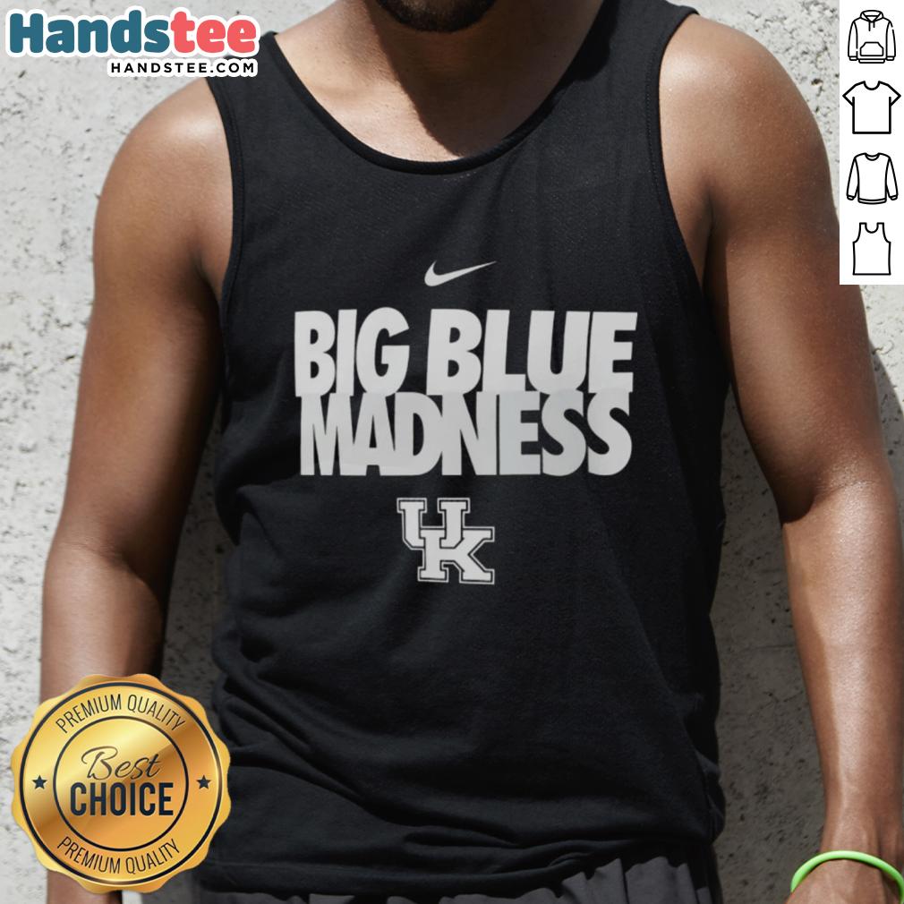 Hot Kentucky Wildcats Basketball Big Blue Madness Nike logo tank top showcasing team spirit and style for fans.
