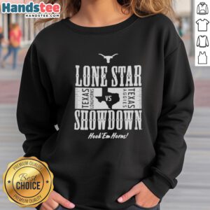 2025 Hot Lone Star Showdown sweatshirt featuring Texas Longhorns vs Texas A&M Aggies, perfect for game day fans.