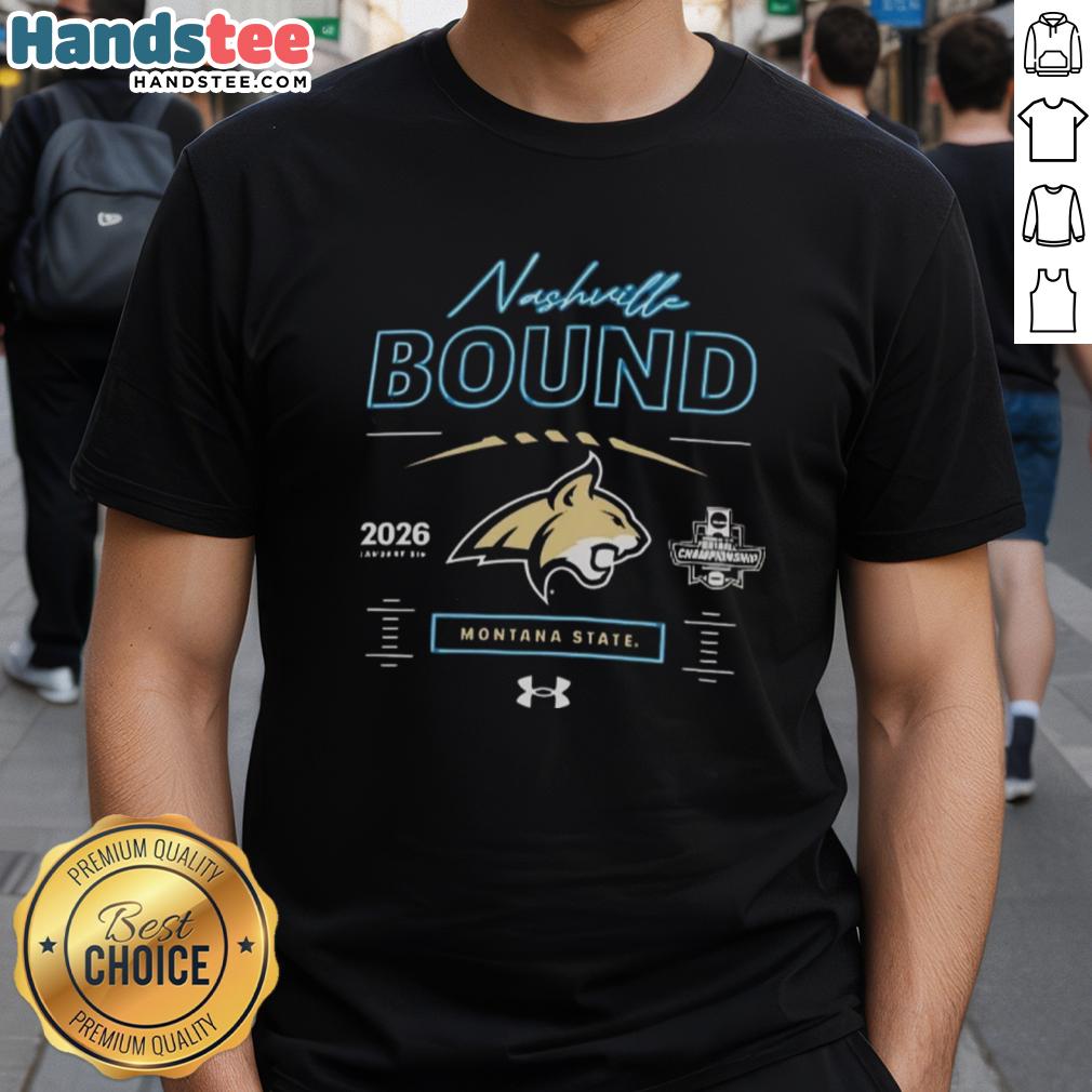 Hot Montana State Bobcats Nashville Bound Neon Lights 2026 T-Shirt showcasing vibrant colors and bold team logo design.