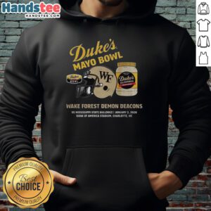 Hot Wake Forest Demon Deacons 2026 Dukes Mayo Bowl hoodie showcasing team spirit and style for fans.