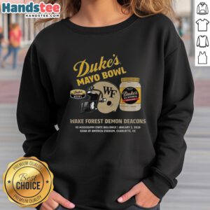 Hot Wake Forest Demon Deacons 2026 Dukes Mayo Bowl sweatshirt featuring team logo and vibrant colors.