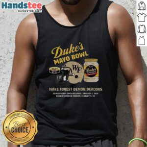 Hot Wake Forest Demon Deacons 2026 Dukes Mayo Bowl tank top showcasing team pride and stylish fan apparel.
