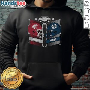 2025 Famous Idaho Potato Bowl hoodie featuring Hot Washington State Cougars vs Utah State Aggies design.