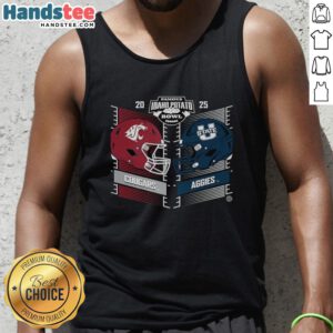 Hot Washington State Cougars vs Utah State Aggies Famous Idaho Potato Bowl 2025 tank top showcasing team spirit.