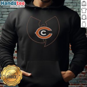 Alt Text: Hot Wu-Tang Clan X Chicago Bears mashup logo hoodie featuring bold graphics and vibrant colors for fans.