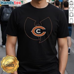 Alt Text: Hot Wu-Tang Clan X Chicago Bears mashup logo T-shirt featuring iconic designs in bold colors and streetwear style.