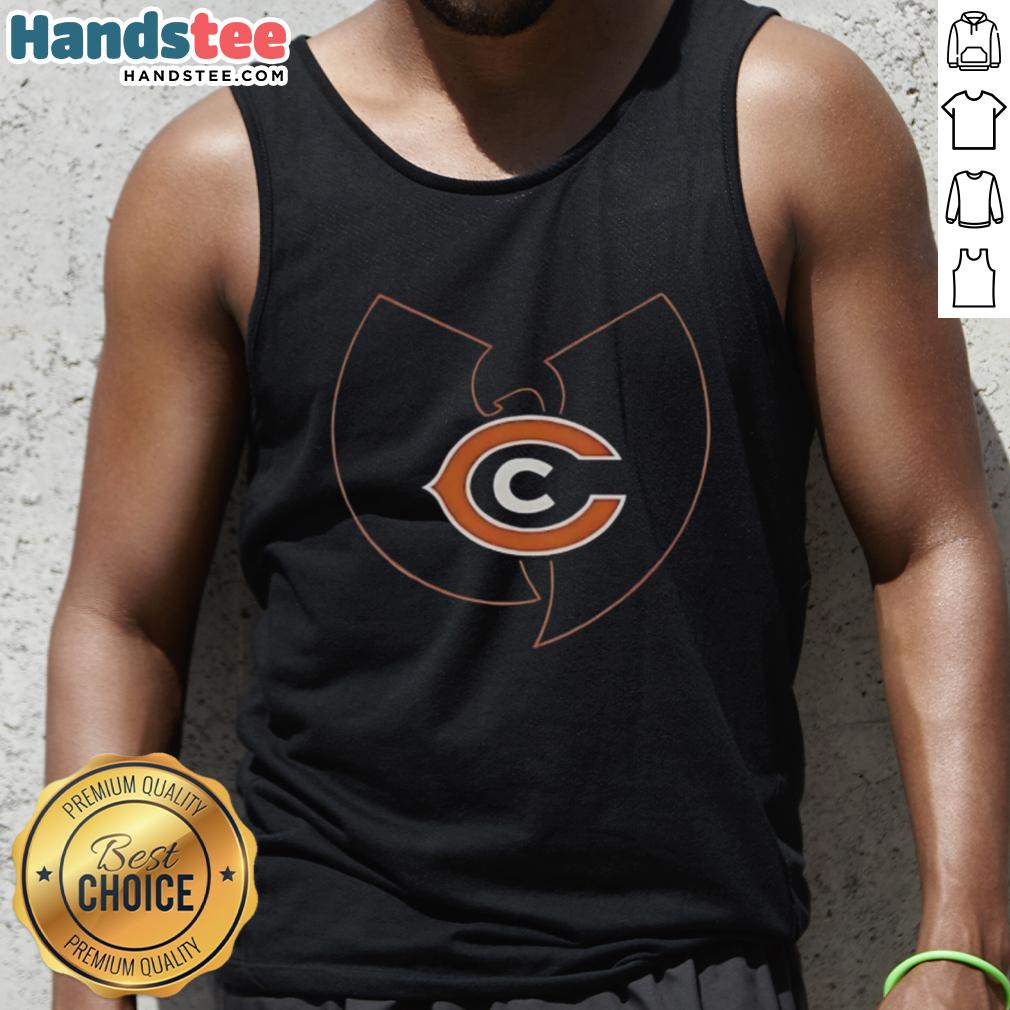 Hot Wu-Tang Clan x Chicago Bears mashup logo tank top featuring iconic designs for fans of hip-hop and sports.