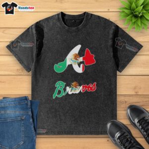 Atlanta Braves baseball t-shirt featuring a Mexican flag design, perfect for fans celebrating their heritage and team spirit.