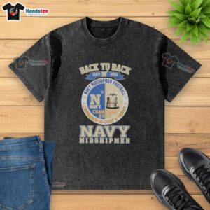 2024-2025 Navy Midshipmen Football Commander in Chiefs Trophy washed t-shirt in navy blue, perfect for fans.
