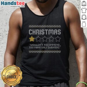 Festive Nice Christmas review tank top featuring vibrant holiday colors and playful design, perfect for seasonal celebrations.
