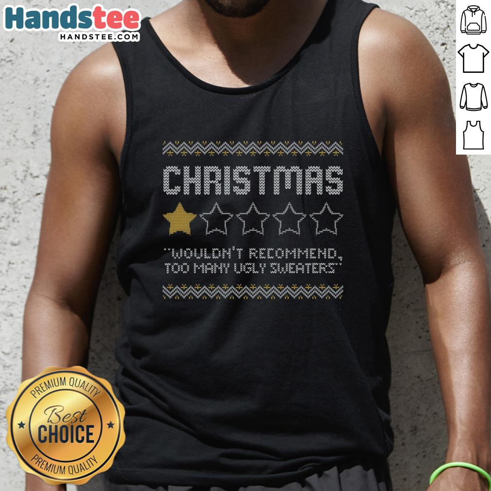 Festive Nice Christmas review tank top featuring vibrant holiday colors and playful design, perfect for seasonal celebrations.