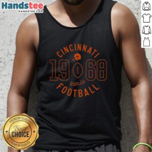 Alt Text: Vintage 1968 Cincinnati football tank top featuring a classic design, perfect for fans and collectors.