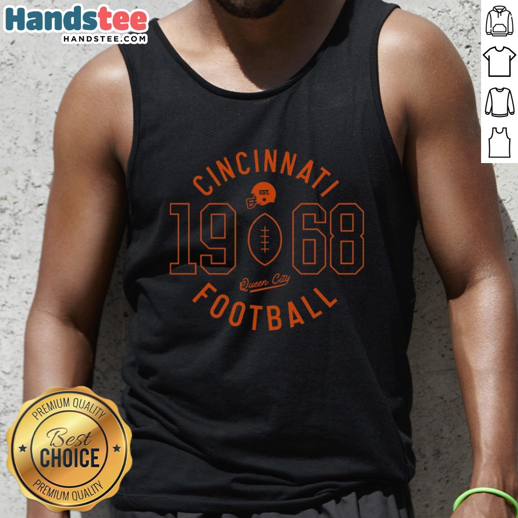 Alt Text: Vintage 1968 Cincinnati football tank top featuring a classic design, perfect for fans and collectors.