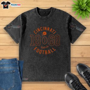 Alt Text: Vintage Nice Cincinnati Football 1968 WHS Washed T-Shirt showcasing classic sports style and retro design.