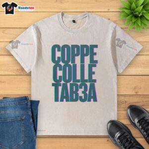Alt Text: Nice Copper Colle Tab3a 3D Letter Washed T-Shirt in a stylish design, perfect for casual outfits.